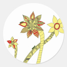 Sunflower family round stickers