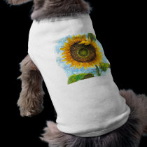 Sunflower Flora Painting - Multi pet clothing