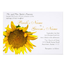 Sunflower Floral Wedding Personalized Announcements