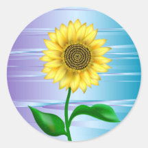 Sunflower Round Stickers