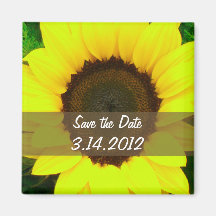 Sunflower save the date fridge magnets