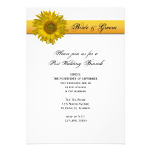 Sunflower Stripe Post Wedding Brunch Invitation