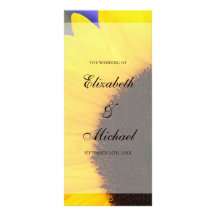 Sunflower Wedding Program Personalised Rack Card