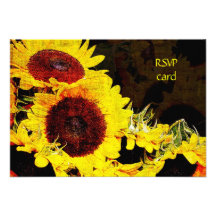 sunflower wedding rsvp card personalized invitations