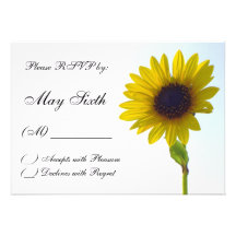 Sunflower Wedding RSVP Card Personalized Invite