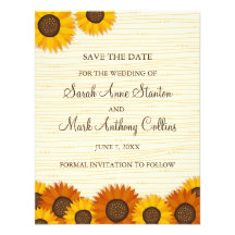 Sunflower wedding Save the date card Personalized Invites