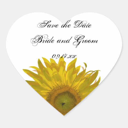 Sunflower Wedding Save the Date Stickers