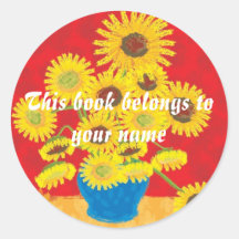 Sunflowers, Book Label Sticker