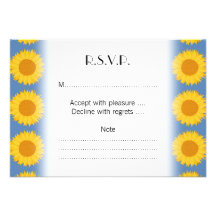 Sunflowers on Blue. Floral Pattern. Invitations