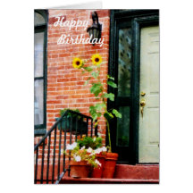Sunflowers on Stoop - Birthday Cards