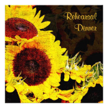 sunflowers rehearsal dinner invitation