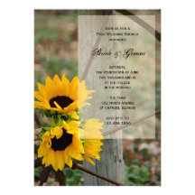 Sunflowers Wagon Wheel Country Post Wedding Brunch Personalised Announcements