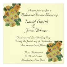 SUNFLOWERS -wedding rehearsal dinner Invites