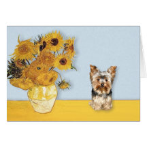 Sunflowers - Yorkshire Terrier 17 Cards