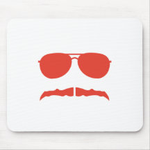 sunglasses and 'stache mouse pads