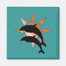 Sunny Dolphin Refrigerator Magnet
