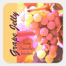 Sunny grape jelly preserve label square stickers