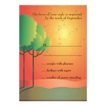 Sunrise Landscape & Trees Response Card Custom Invite