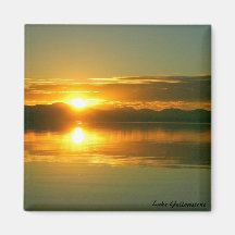 Sunrise on Lake Yellowstone Fridge Magnets