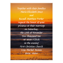 Sunrise on the Beach Wedding Announcements
