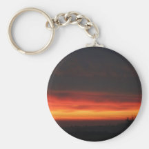 Sunrise over the English countryside Key Chain
