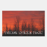 Sunrise Silhouette; Yukon Chicks ROCK Stickers