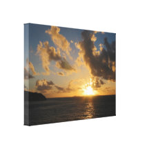 Sunrise With Clouds St. Martin Stretched Canvas Print