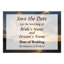 Sunrise With Clouds St. Martin Save the Date Invitations