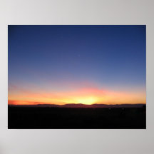 Sunset & a Crescent Moon Posters