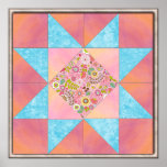 Sunset and Water Floral Quilt Poster
