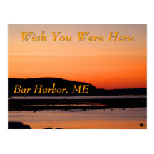 Sunset At Bar Harbour Postcard