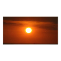 sunset at sea personalized photo card