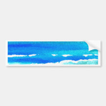 Sunset Beach CricketDiane Ocean Art Bumper Stickers