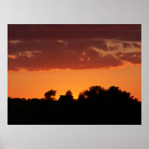 Sunset Behind Kansas Farm Print