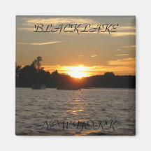 Sunset Black Lake Magnet