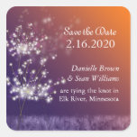 Sunset Dandelion Autumn Wedding Invitation Sticker