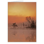 SUNSET DEAM LAKE INDIANA FOGGY GREETING CARDS