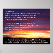 Sunset DESIDERATA Print
