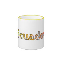 Sunset Ecuador coffee mug with flags