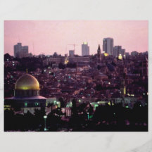Sunset glow over Old City of Jerusalem, Israel Custom Flyer