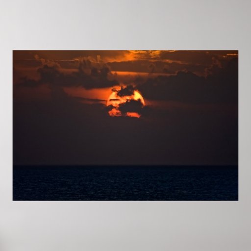 Sunset in the Caribbean near Tortola, BVI Posters