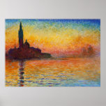 Sunset in Venice, Claude Monet Posters
