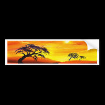 Sunset Landscape Scenery - Multi bumper stickers