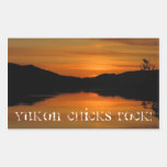 Sunset on Fox Lake; Yukon Chicks ROCK Sticker