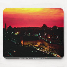 Sunset over Old City of Jerusalem, Israel Mousemat