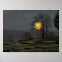 Sunset Over River Poster