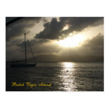 Sunset over Tortola (title) Post Card