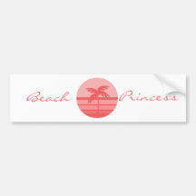 Sunset Palm Tree Bumper Stickers