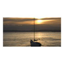 SunsetSailboat051709 Personalised Photo Card