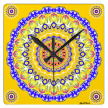 Sunshine and Blue Skies Mandala Clock